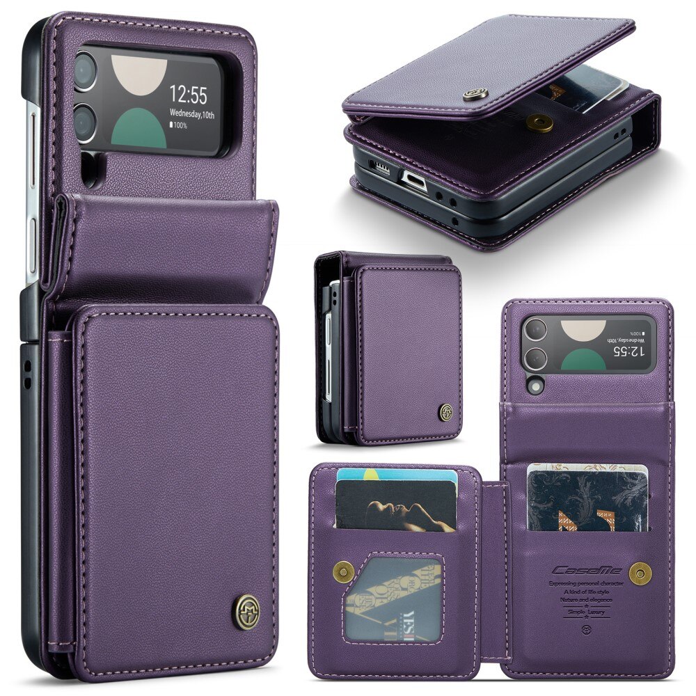 Cover con portacarte anti-RFID Samsung Galaxy Z Flip 3 viola