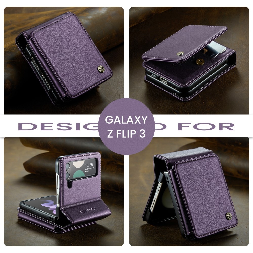 Cover con portacarte anti-RFID Samsung Galaxy Z Flip 3 viola