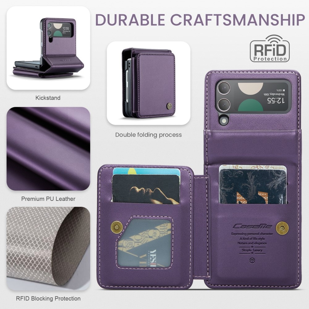 Cover con portacarte anti-RFID Samsung Galaxy Z Flip 4 viola