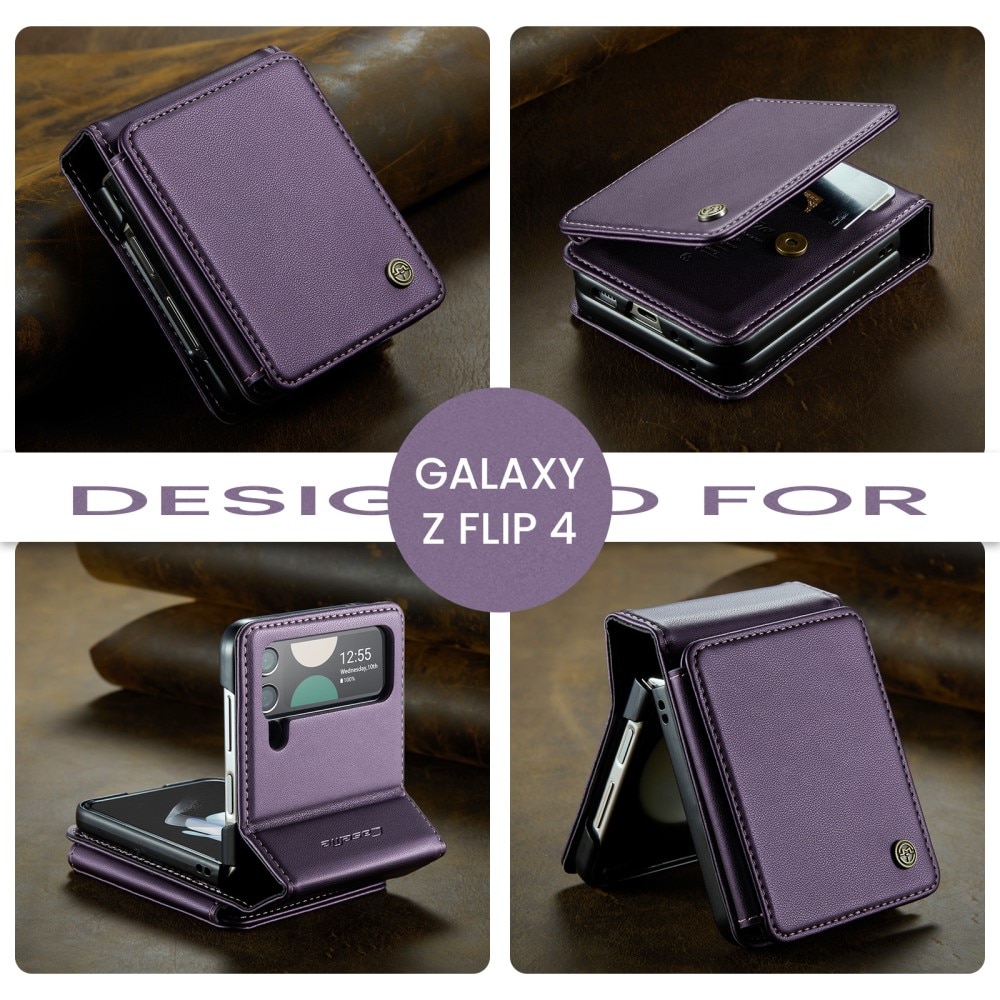 Cover con portacarte anti-RFID Samsung Galaxy Z Flip 4 viola