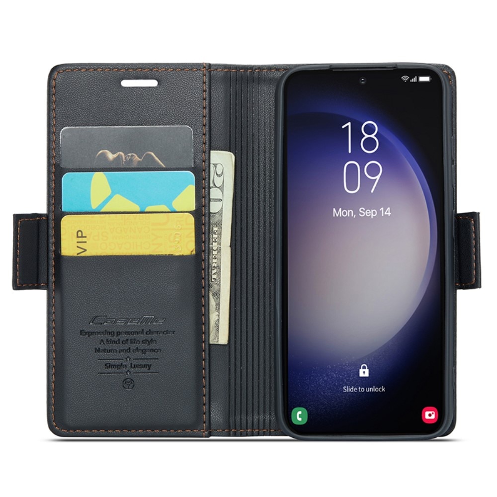 Custodie a portafoglio sottili anti-RFID Samsung Galaxy S24 nero