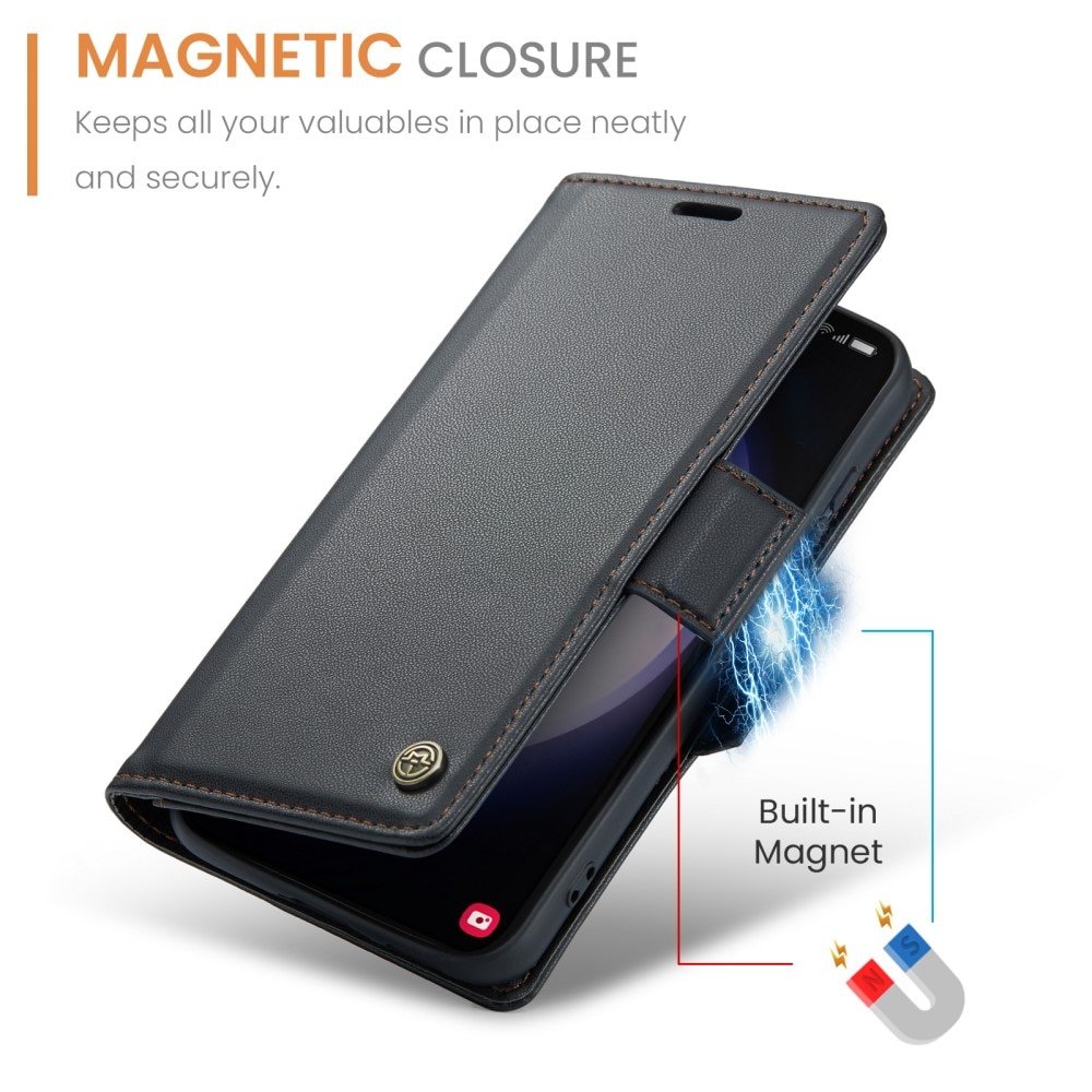 Custodie a portafoglio sottili anti-RFID Samsung Galaxy S24 Plus nero
