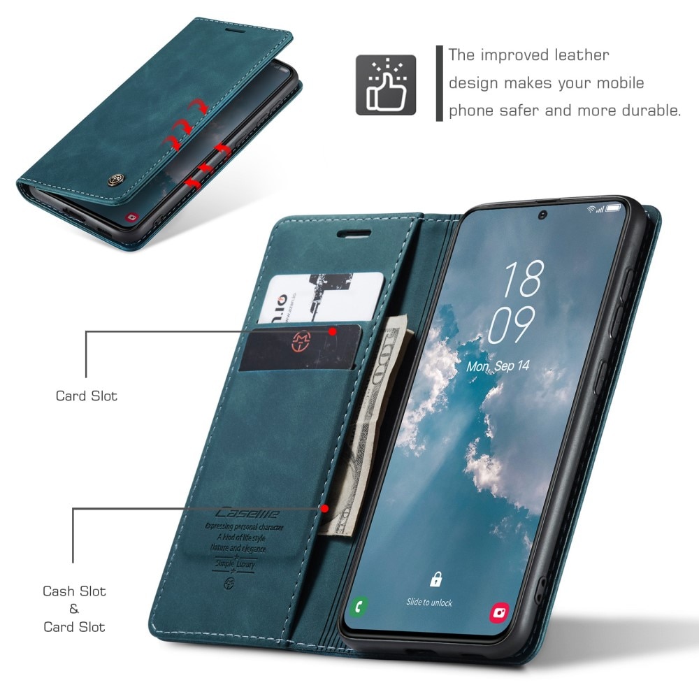 Custodie a portafoglio sottili Samsung Galaxy S24 Plus Blu