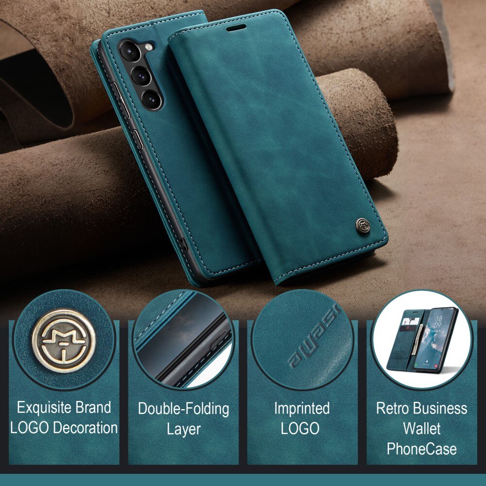 Custodie a portafoglio sottili Samsung Galaxy S24 Plus Blu