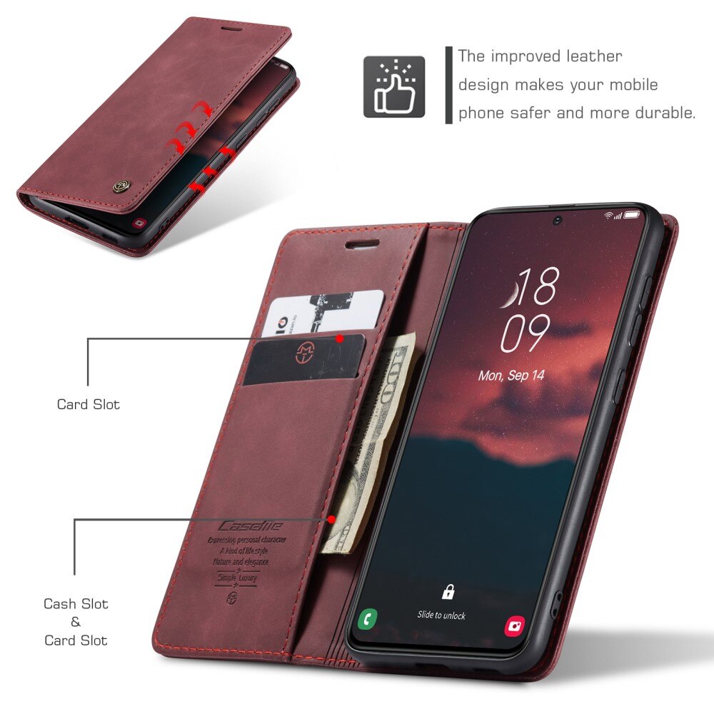 Custodie a portafoglio sottili Samsung Galaxy S24 Plus Rosso