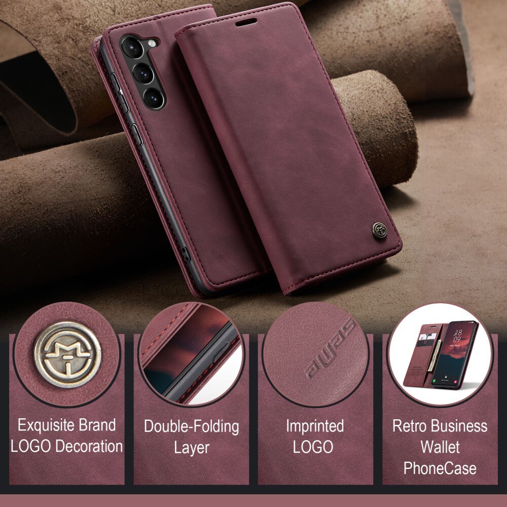 Custodie a portafoglio sottili Samsung Galaxy S24 Plus Rosso