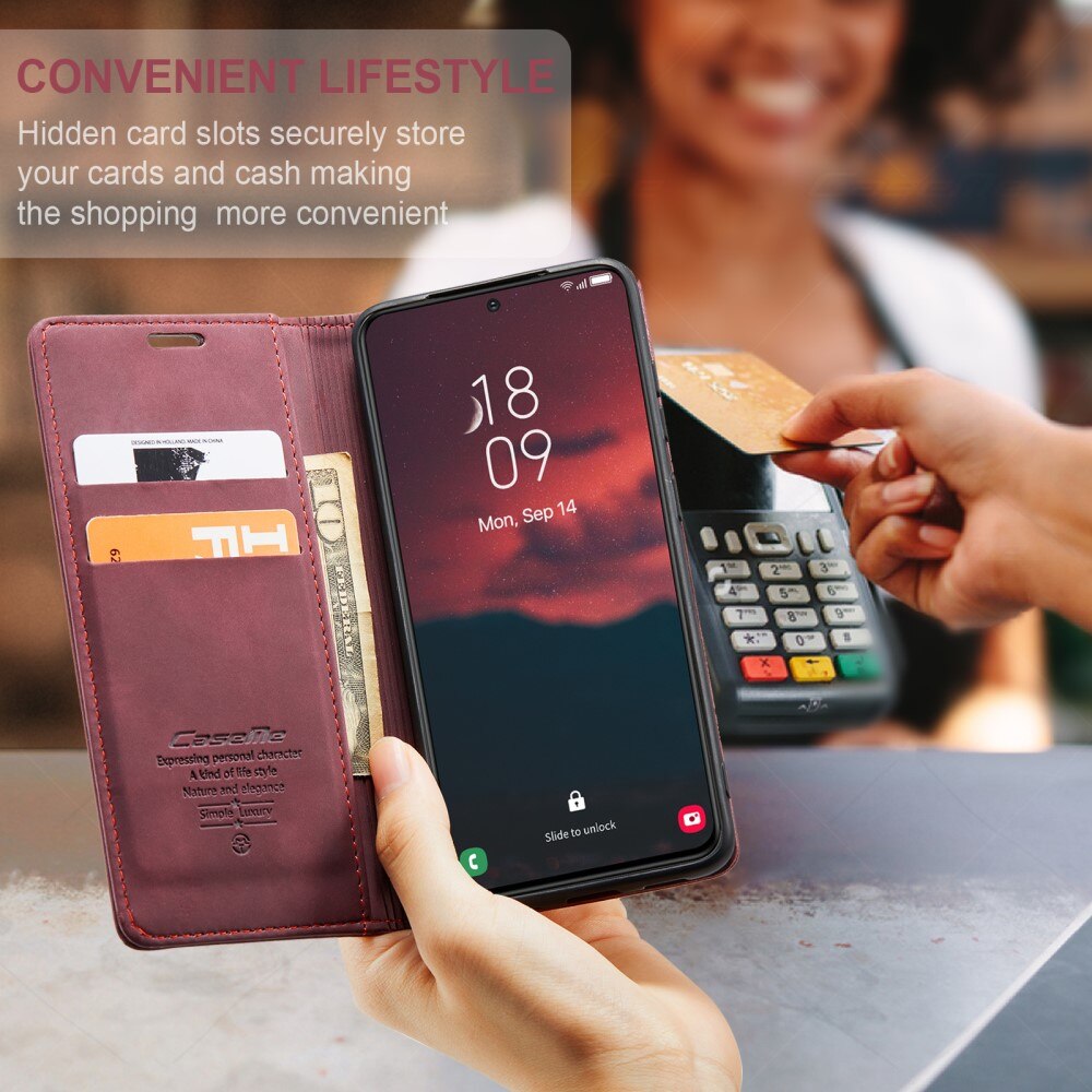 Custodie a portafoglio sottili Samsung Galaxy S24 Plus Rosso