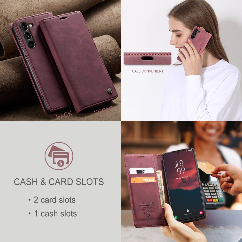 Custodie a portafoglio sottili Samsung Galaxy S24 Plus Rosso