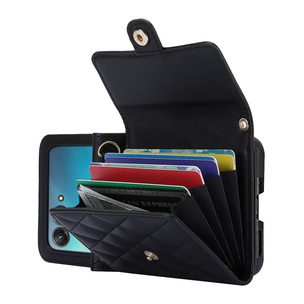 Borsa a portafoglio trapuntata anti-RFID Motorola Razr 40 Ultra nero