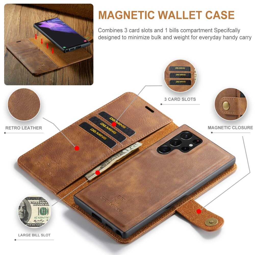 Cover portafoglio Magnet Wallet Samsung Galaxy S24 Ultra Cognac