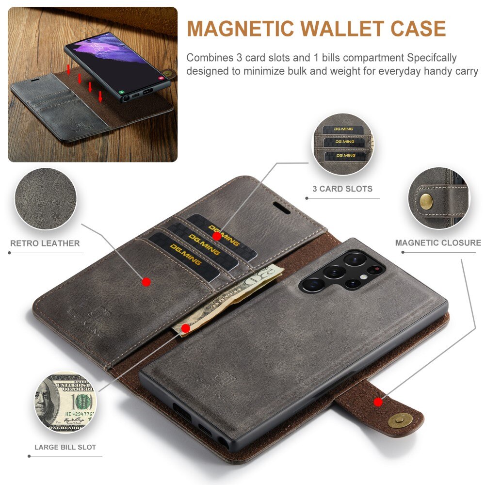 Cover portafoglio Magnet Wallet Samsung Galaxy S24 Ultra Brown