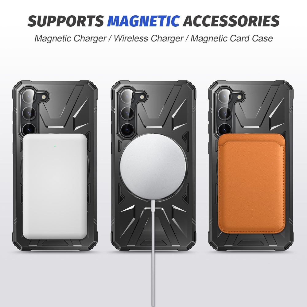Cover ibride con anello MagSafe Samsung Galaxy S24 Plus nero