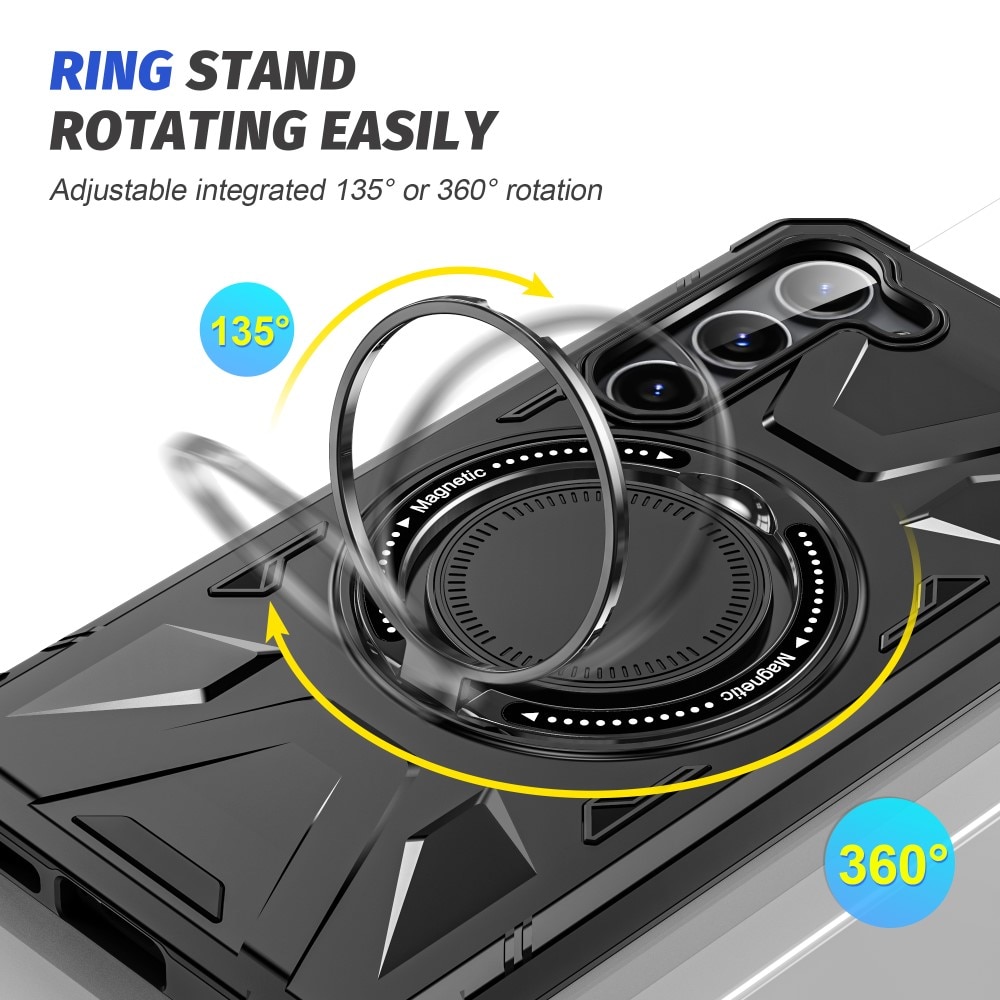Cover ibride con anello MagSafe Samsung Galaxy S24 Plus nero