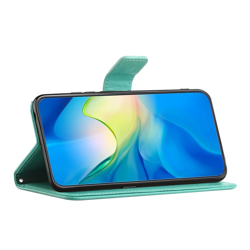 Custodia in pelle a farfalle per Samsung Galaxy A35, verde