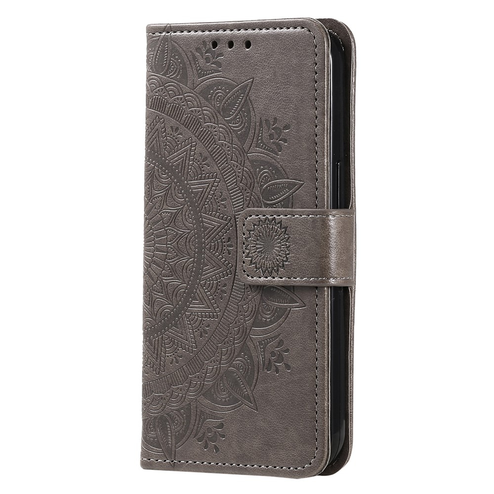 Custodia in pelle Mandala Xiaomi Redmi 13C grigio