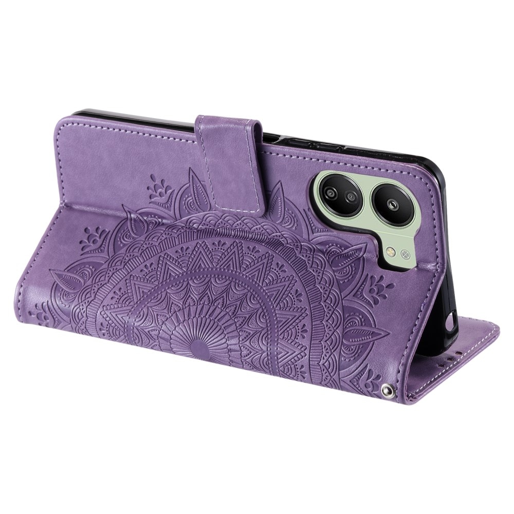 Custodia in pelle Mandala Xiaomi Redmi 13C viola