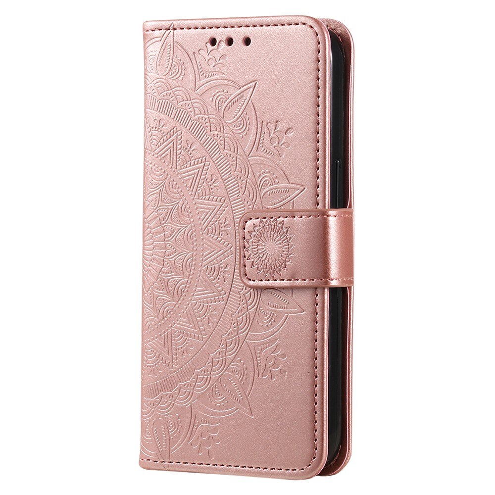 Custodia in pelle Mandala Xiaomi Redmi 13C oro rosa