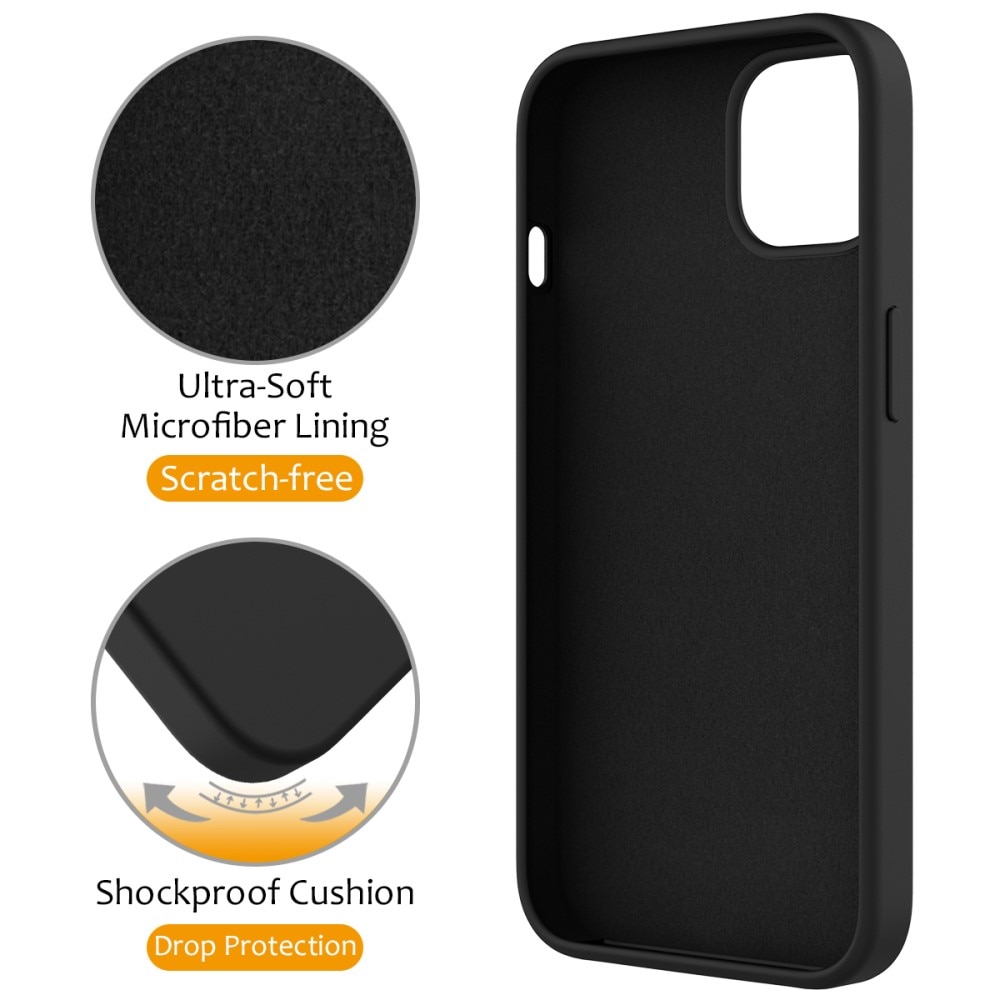 Cover in silicone Kickstand MagSafe iPhone 13 nero