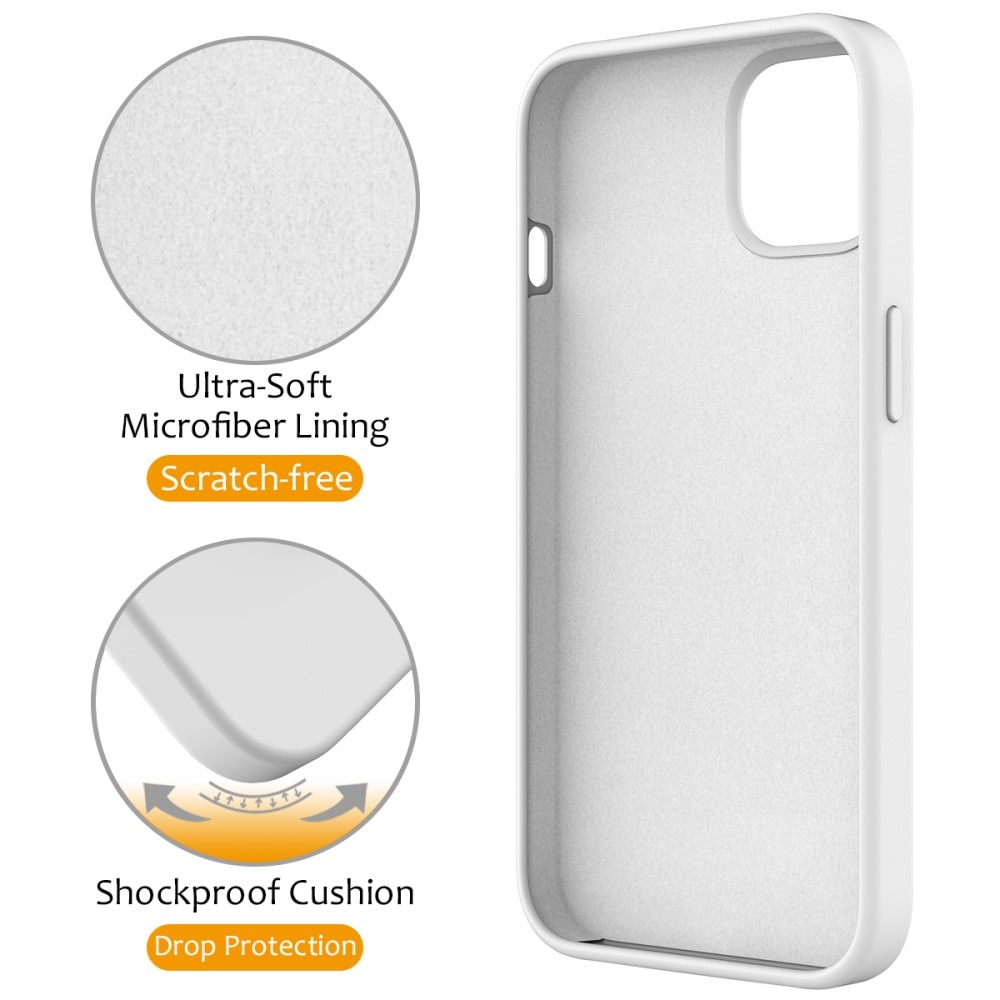 Cover in silicone Kickstand MagSafe iPhone 13 bianco