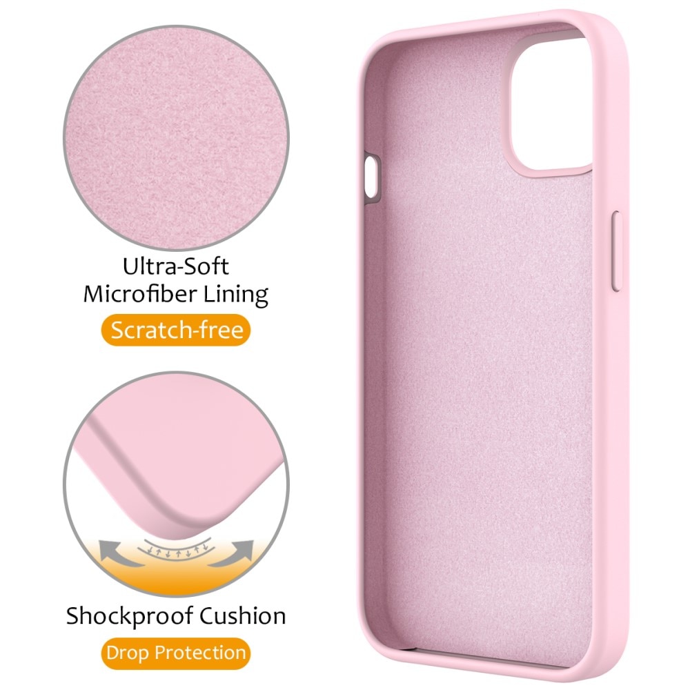 Cover in silicone Kickstand MagSafe iPhone 13 rosa