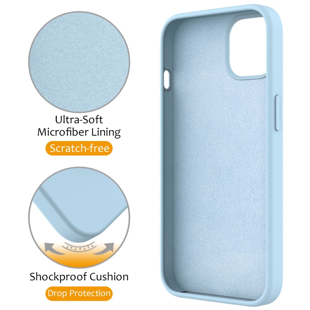 Cover in silicone Kickstand MagSafe iPhone 13 blu