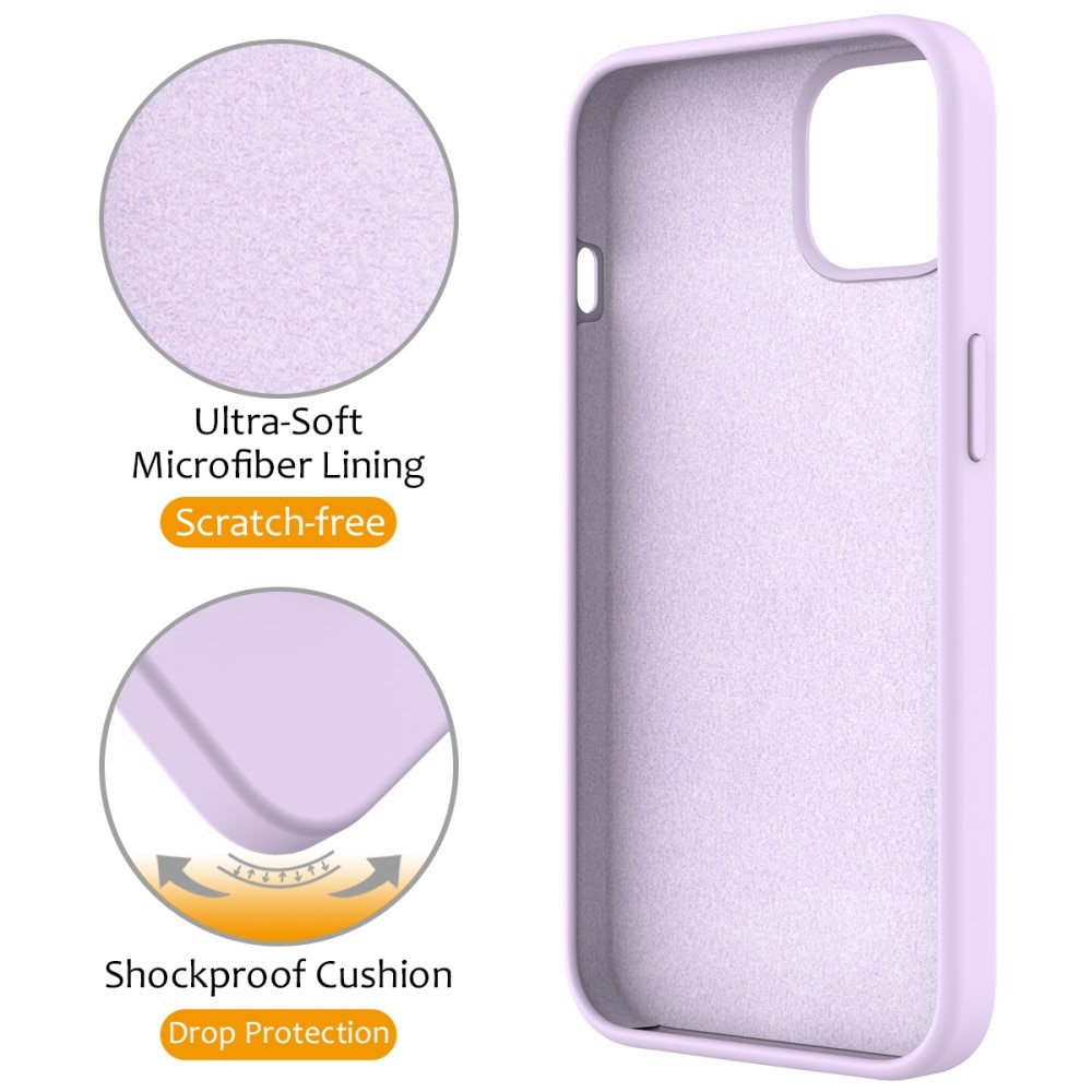 Cover in silicone Kickstand MagSafe iPhone 13 viola