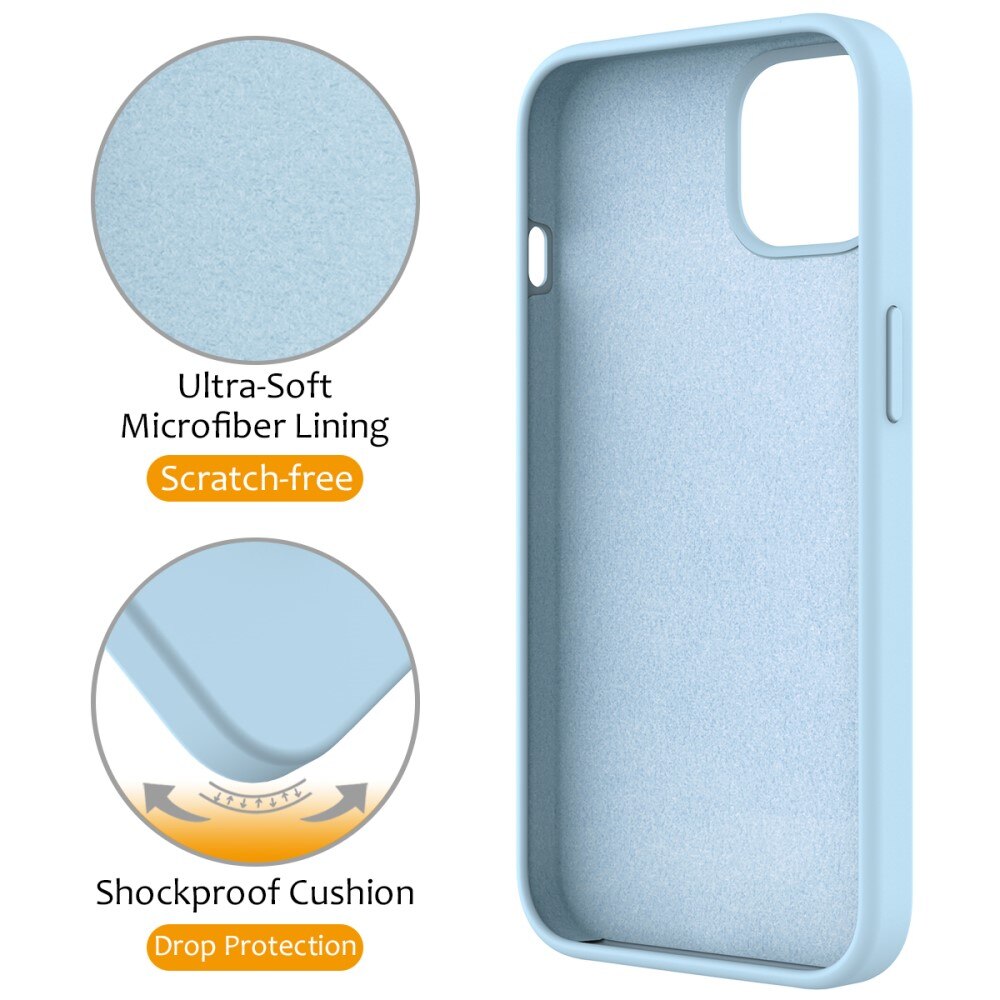 Cover in silicone Kickstand MagSafe iPhone 15 blu