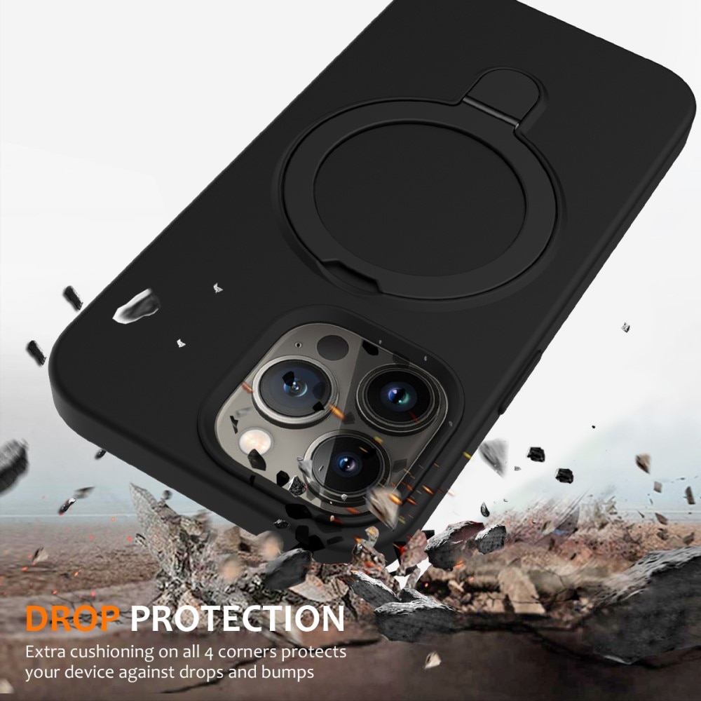 Cover in silicone Kickstand MagSafe iPhone 13 Pro Max nero