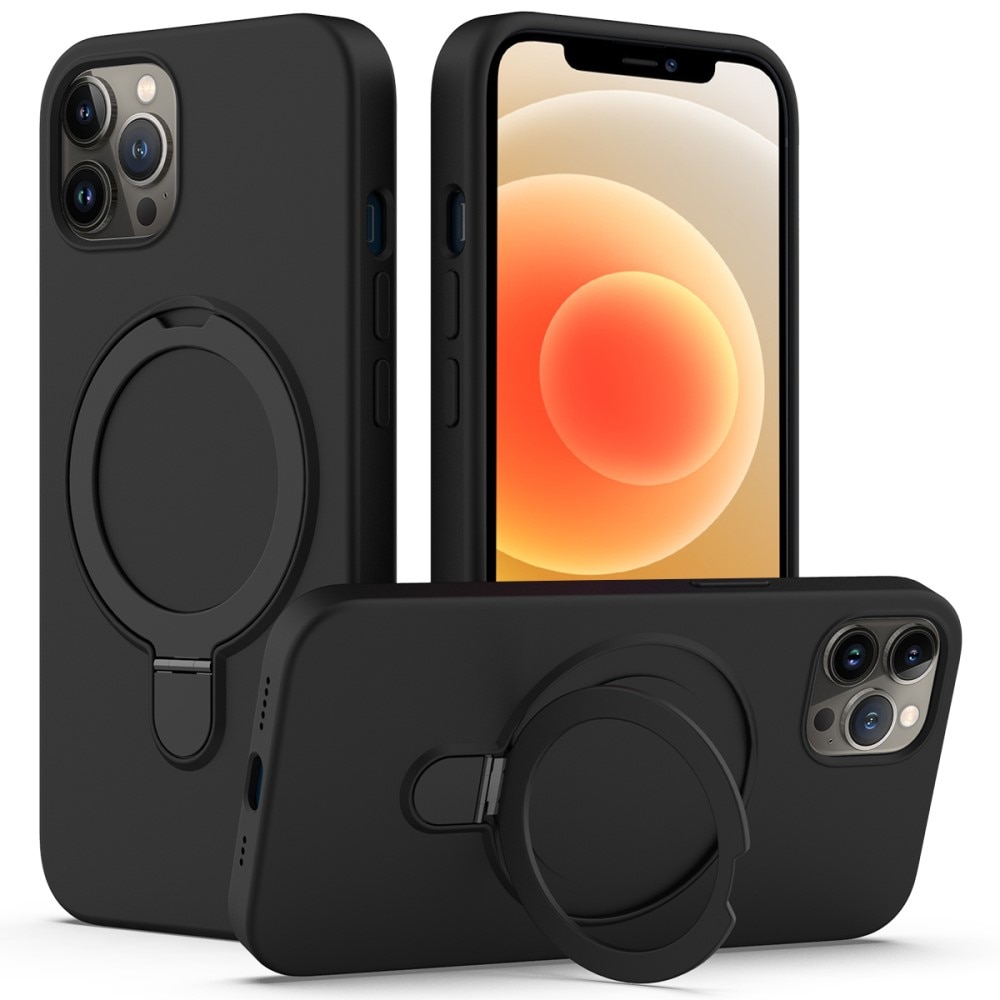 Cover in silicone Kickstand MagSafe iPhone 12 Pro nero
