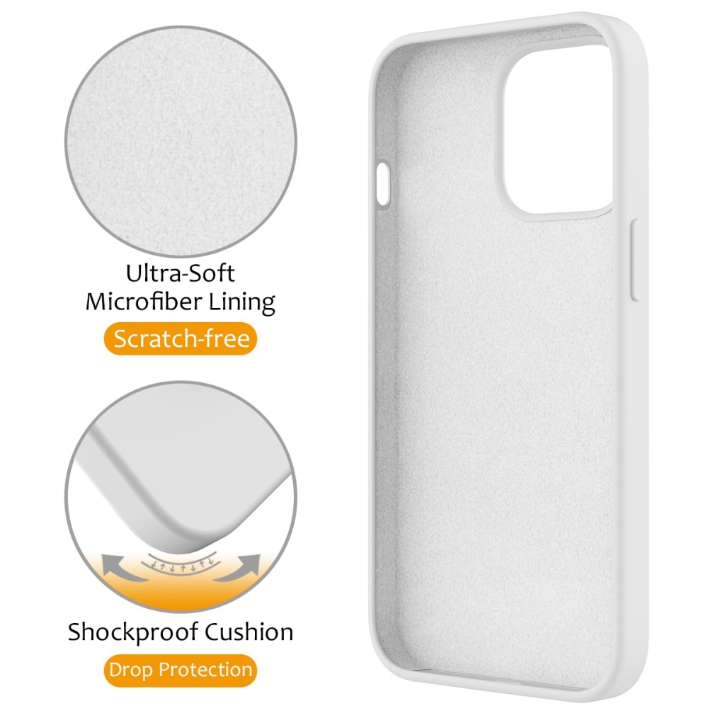 Cover in silicone Kickstand MagSafe iPhone 14 Pro bianco