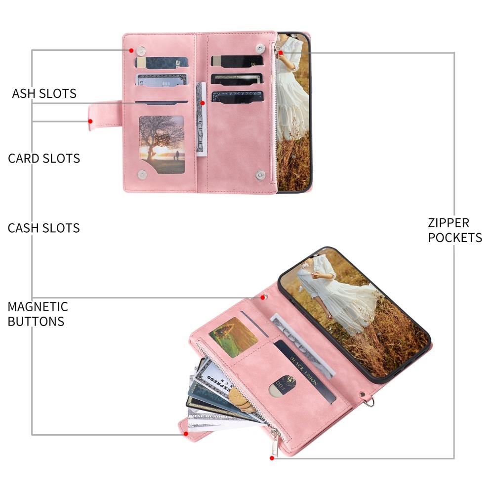 Borsa a portafoglio trapuntata Samsung Galaxy A55 rosa
