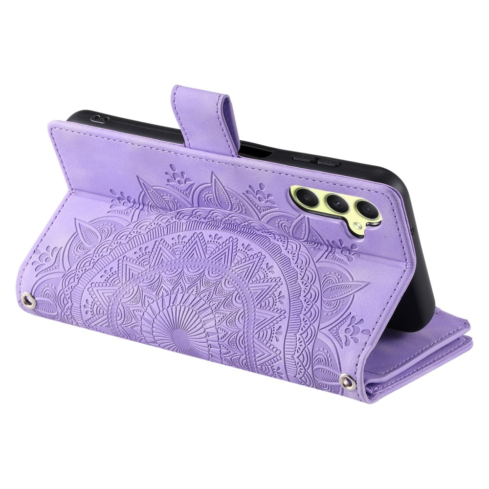 Borsa a portafoglio Mandala Samsung Galaxy A55, viola