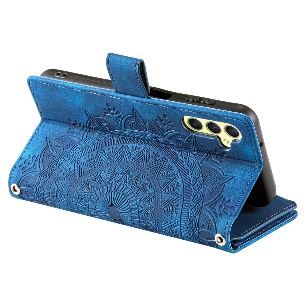 Borsa a portafoglio Mandala Samsung Galaxy A55, blu