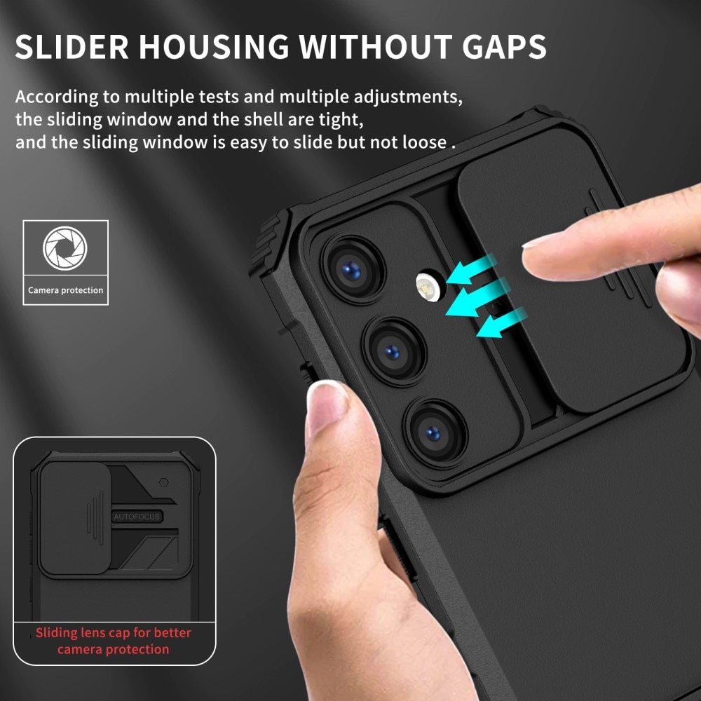 Cover Kickstand con Protezione fotocamera Samsung Galaxy S24 Plus nero