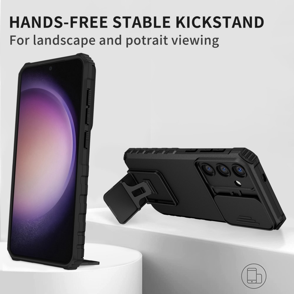 Cover Kickstand con Protezione fotocamera Samsung Galaxy S24 Plus nero