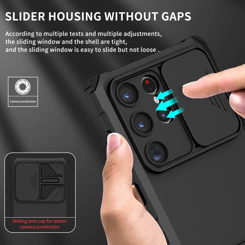 Cover Kickstand con Protezione fotocamera Samsung Galaxy S24 Ultra nero