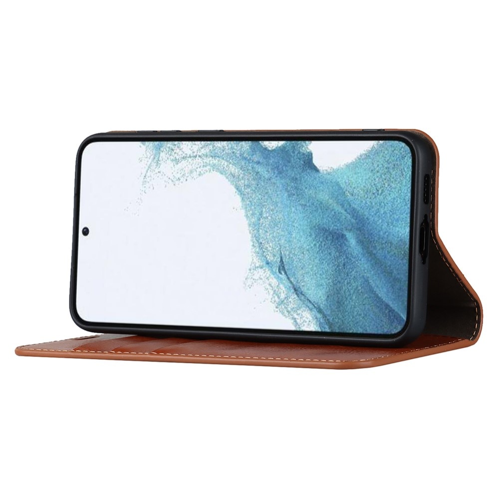 Cover Portafoglio in vera pelle Samsung Galaxy S23 marrone