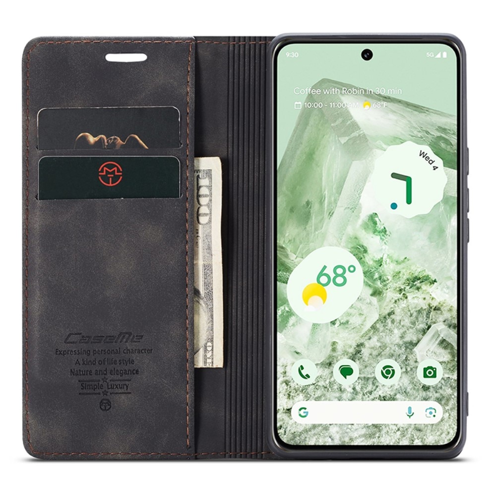 Custodie a portafoglio sottili Google Pixel 8a nero