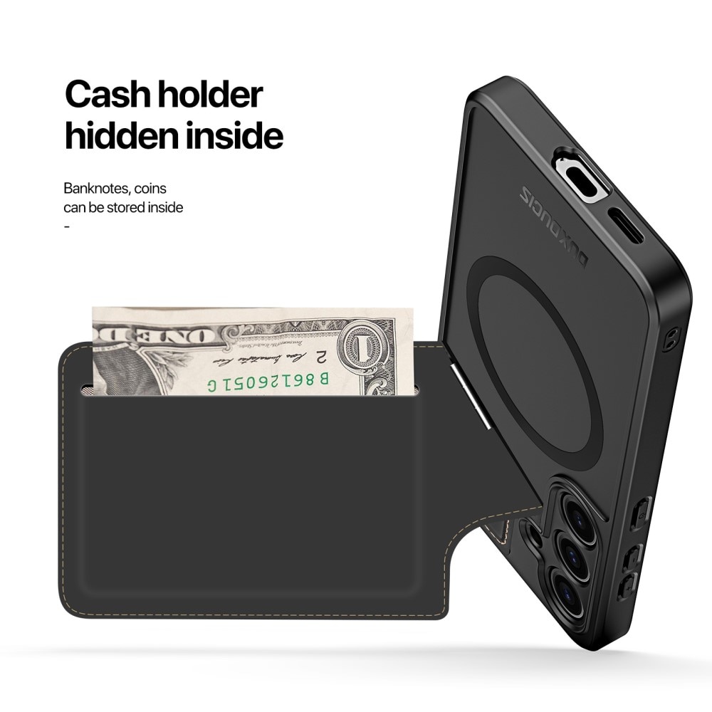 Rafi Series RFID MagSafe Wallet Stand Case Samsung Galaxy S24, nero