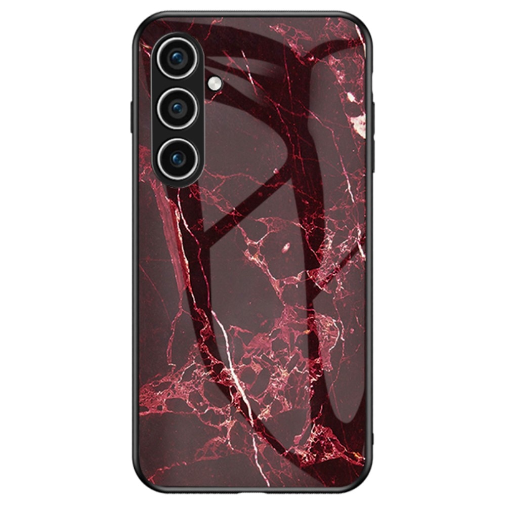 Custodia in vetro temperato Samsung Galaxy S24 marmo rosso