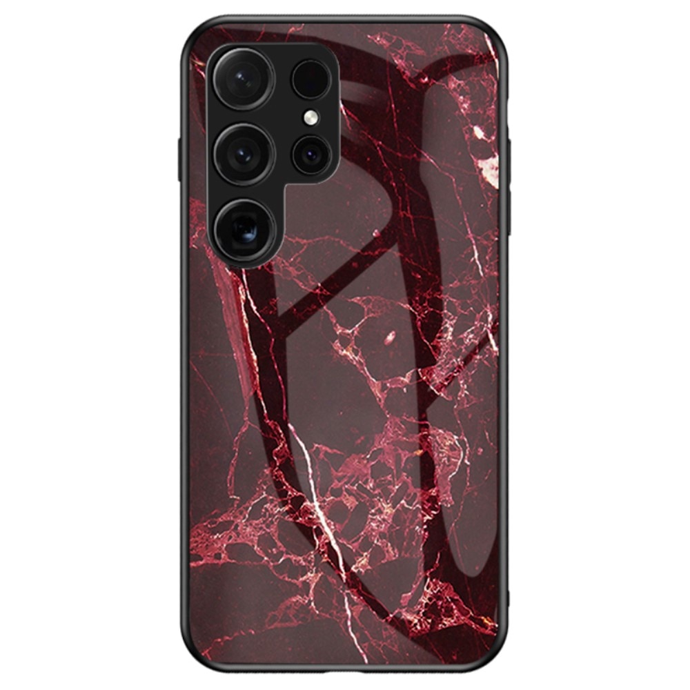 Custodia in vetro temperato Samsung Galaxy S24 Ultra marmo rosso