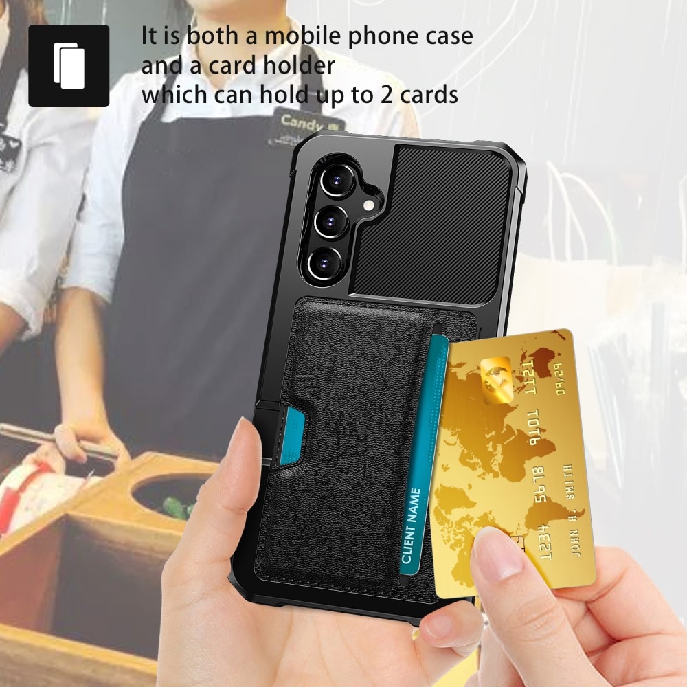 Cover Tough Card Case Samsung Galaxy S24 Plus nero