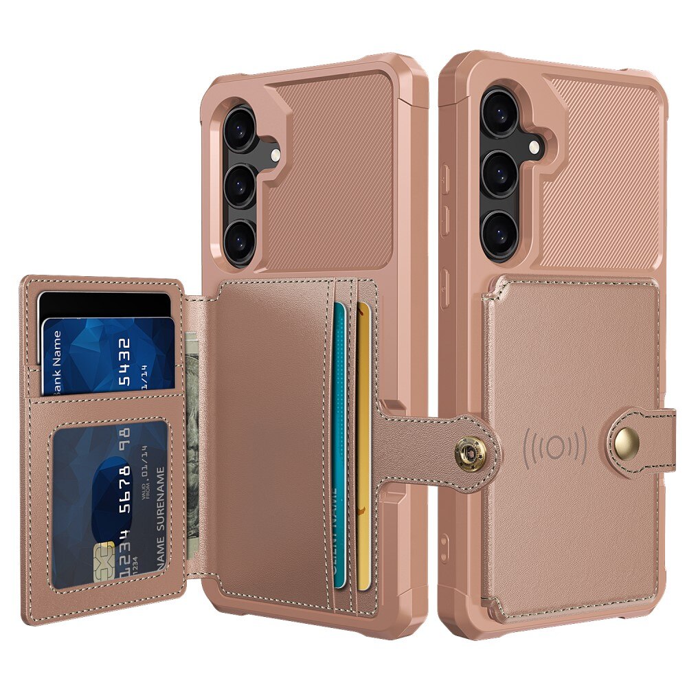 Cover con portacarte Tough Multi-slot Samsung Galaxy S24 rosa