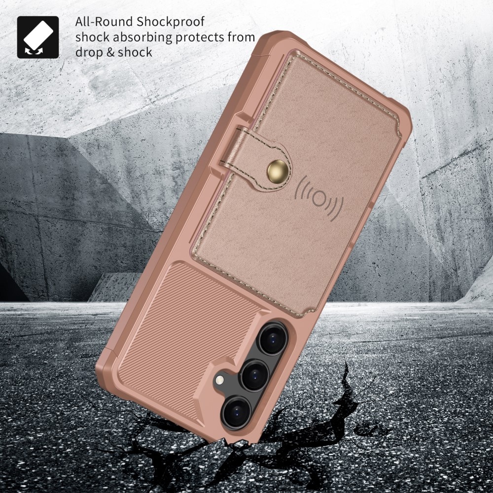 Cover con portacarte Tough Multi-slot Samsung Galaxy S24 rosa