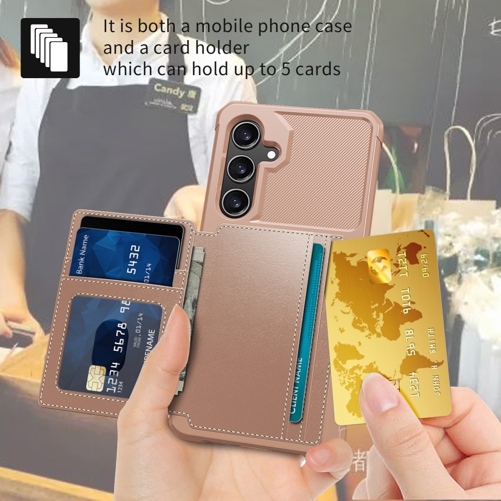 Cover con portacarte Tough Multi-slot Samsung Galaxy S24 rosa