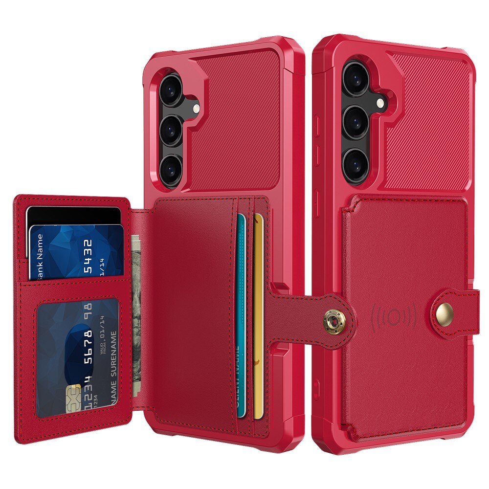 Cover con portacarte Tough Multi-slot Samsung Galaxy S24 Rosso