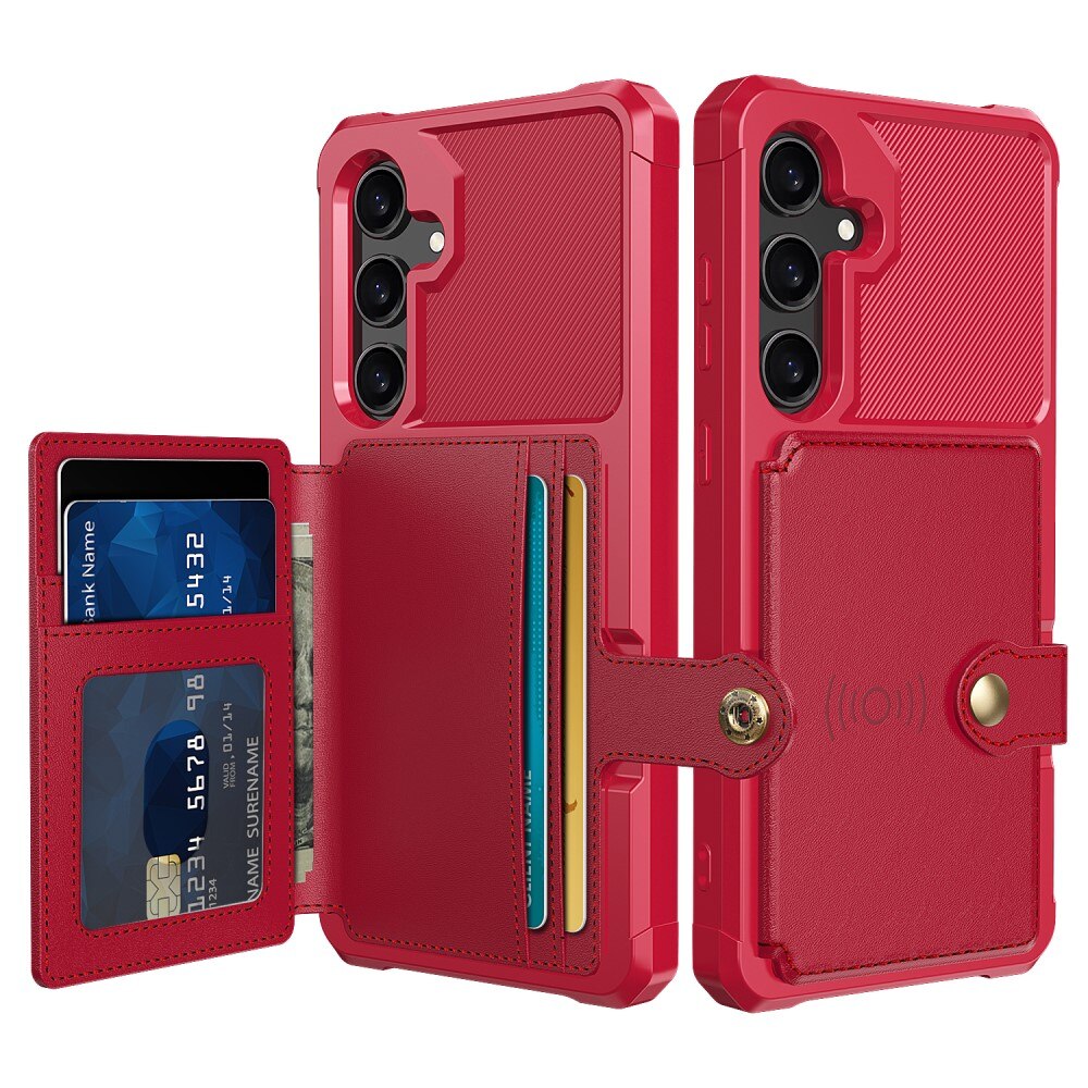 Cover con portacarte Tough Multi-slot Samsung Galaxy S24 rosso