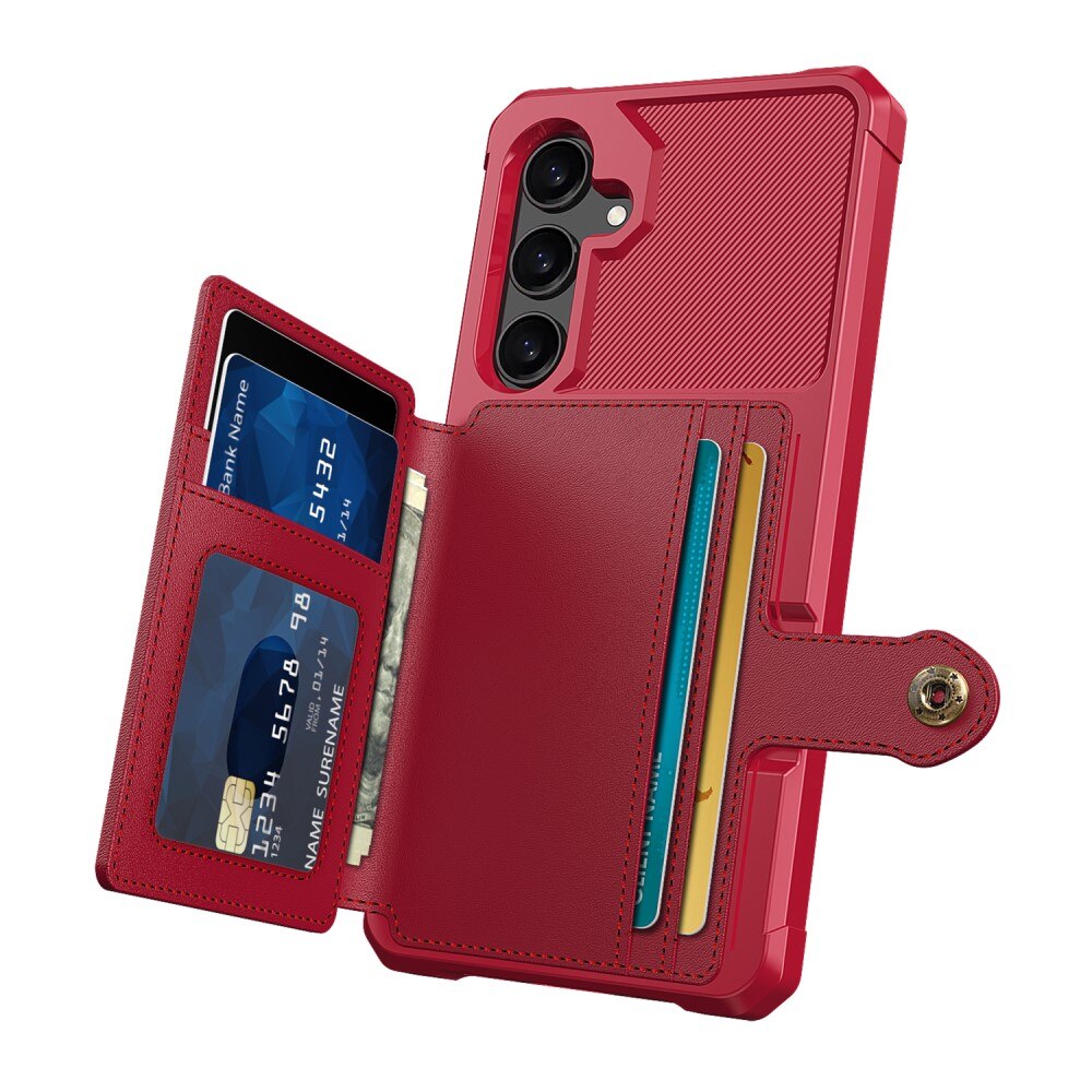 Cover con portacarte Tough Multi-slot Samsung Galaxy S24 Rosso