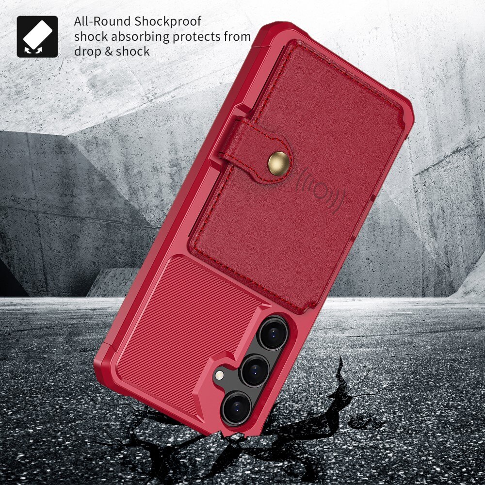 Cover con portacarte Tough Multi-slot Samsung Galaxy S24 Rosso