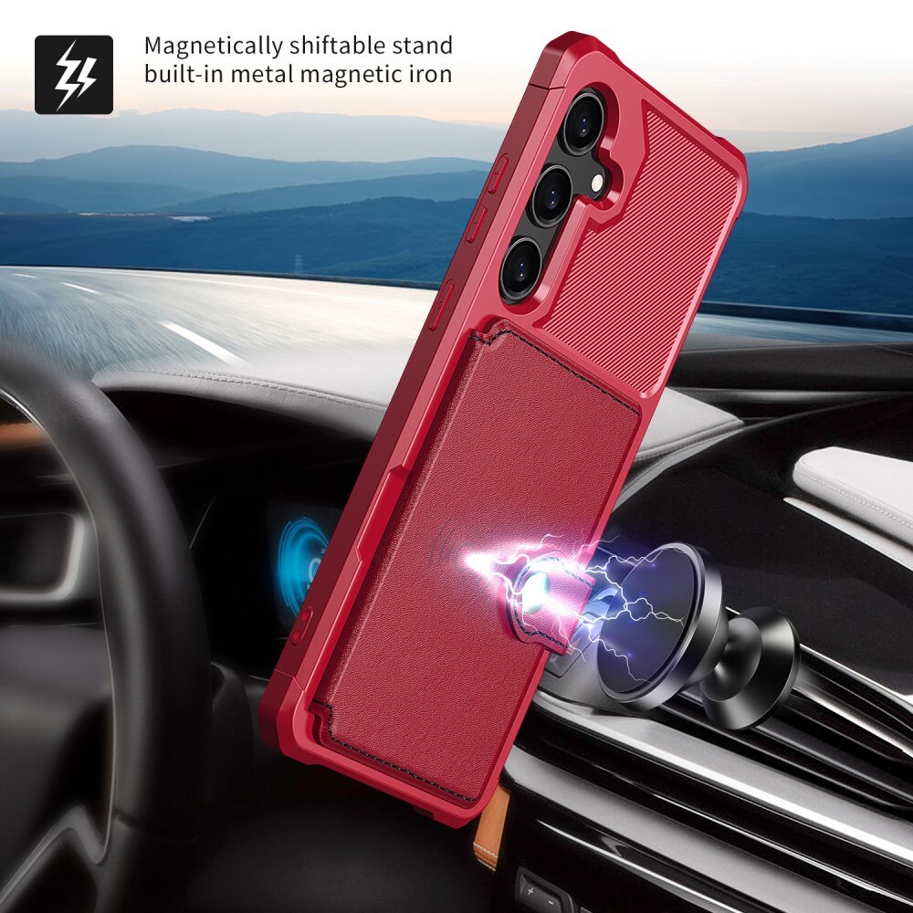 Cover con portacarte Tough Multi-slot Samsung Galaxy S24 Rosso